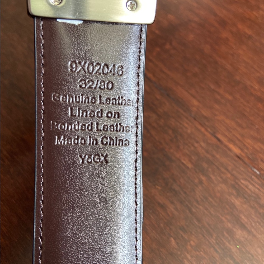 Reversible Black/brown leather belt - Picture 2 of 2